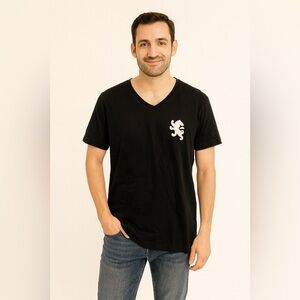 Express Black Short Sleeve Tee with Lion Emblem